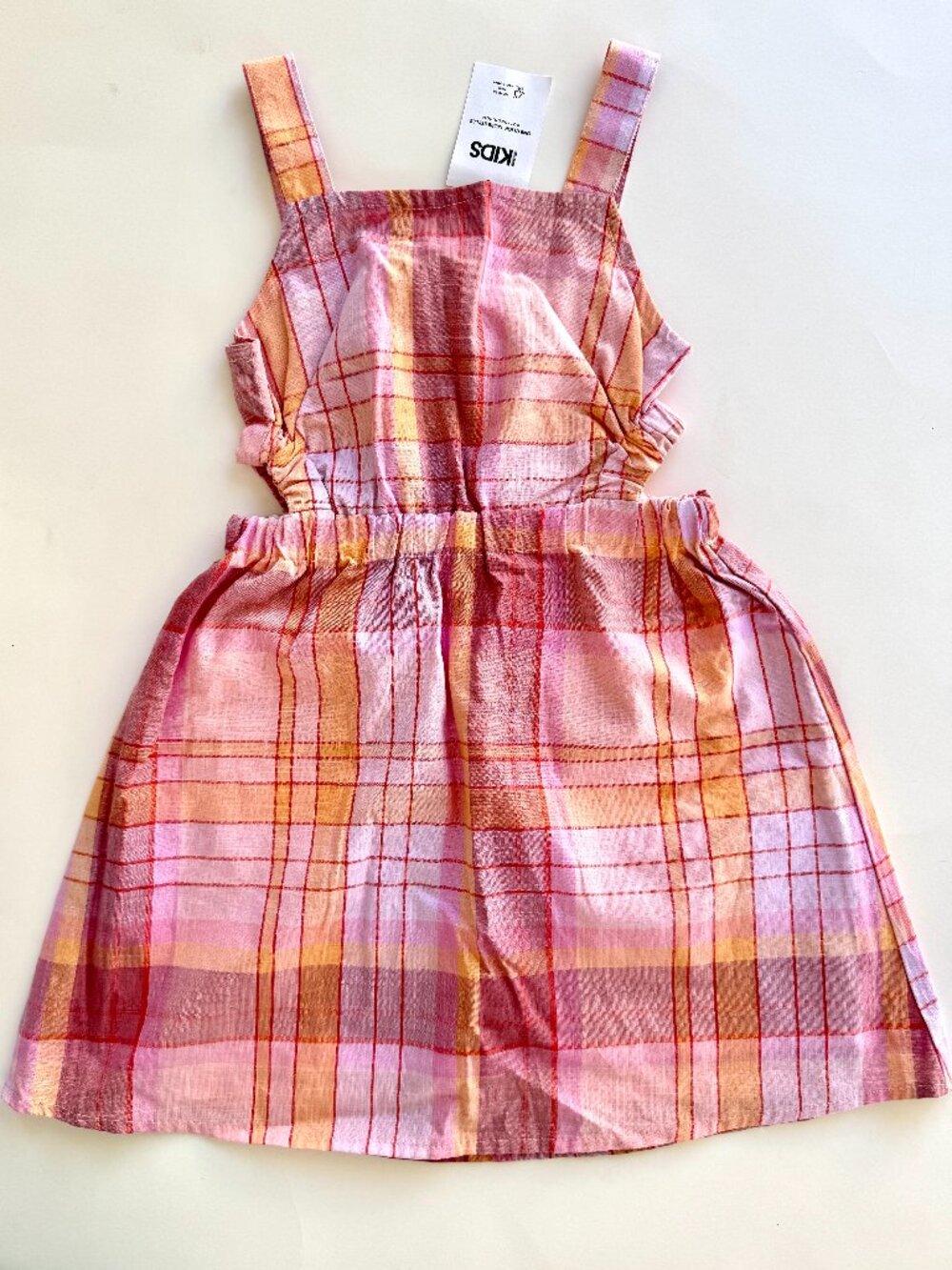NWT Cotton On Kids Girls Staci Plaid Dress Sz 3 Sunset Picnic Check